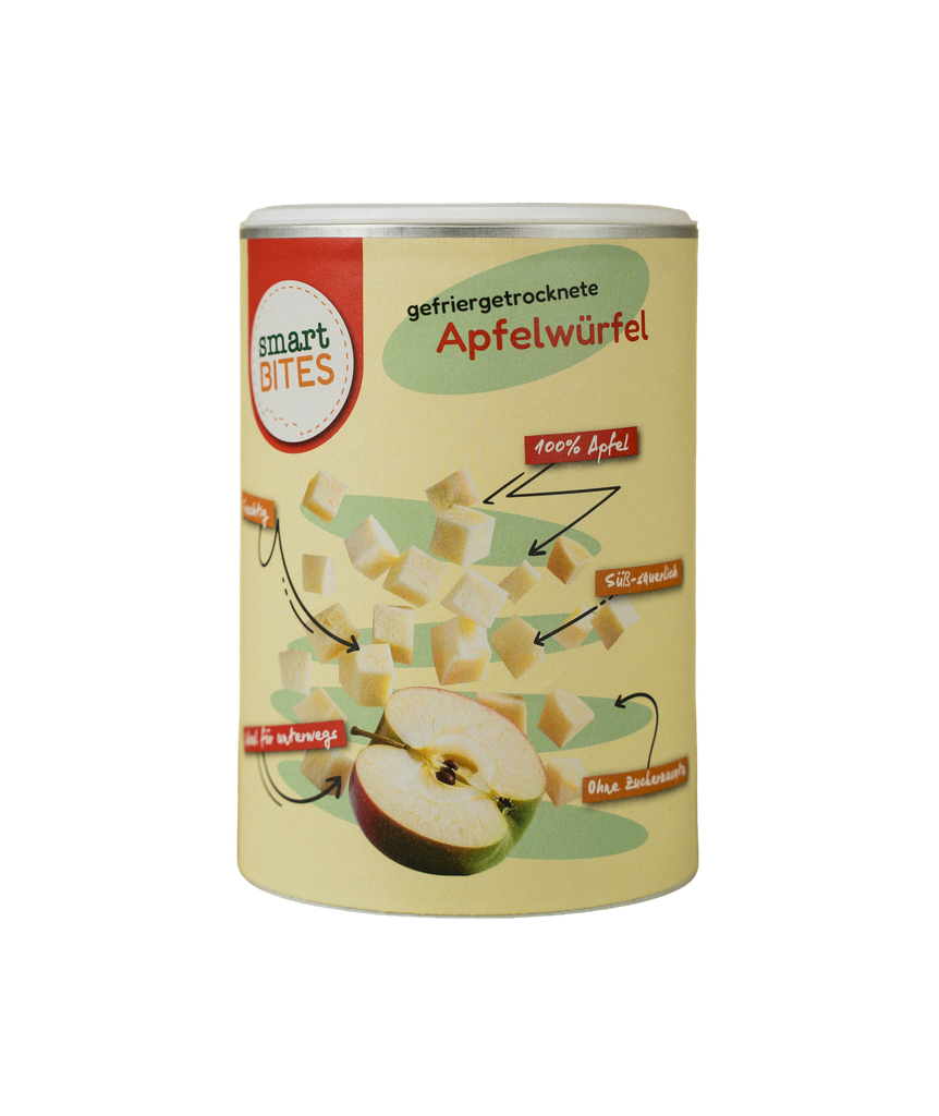 Gefriergetrocknete Apfelwürfel