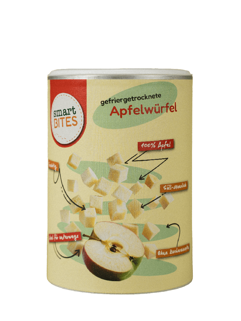 Gefriergetrocknete Apfelwürfel Zimt