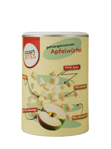 Gefriergetrocknet Apfel Würfel